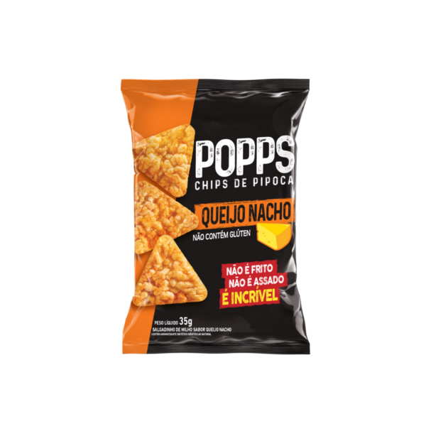 CHIPS DE PIPOCA SABOR QUEIJO NACHO 35G - ROOTS TO GO