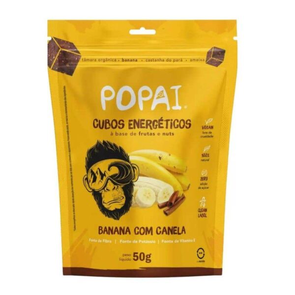 CUBO ENERGÉTICO BANANA COM CANELA 50G - POPAI