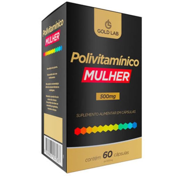 POLIVITAMÍNICO MULHER 500MG 60 CAPS - GOLD LAB