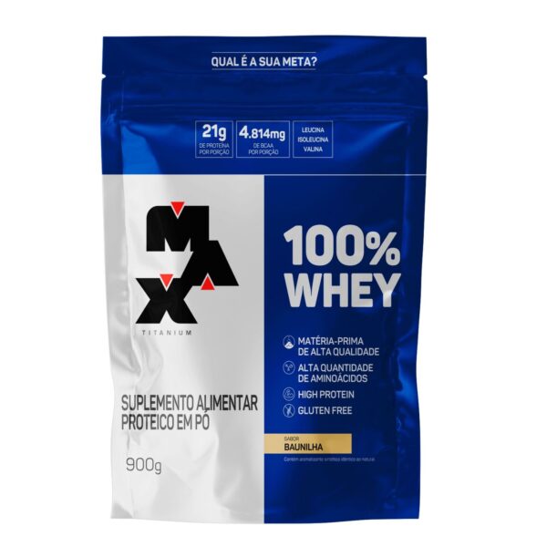 Whey Protein 100% Baunilha 900g Max Titanium