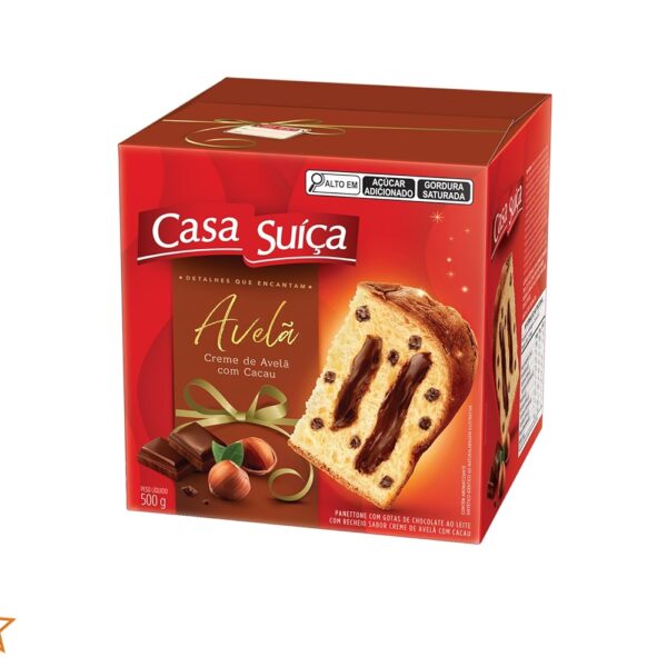 CASA SUICA PANETTONE RECH CREME DE AVELA C/ CACAU 500G