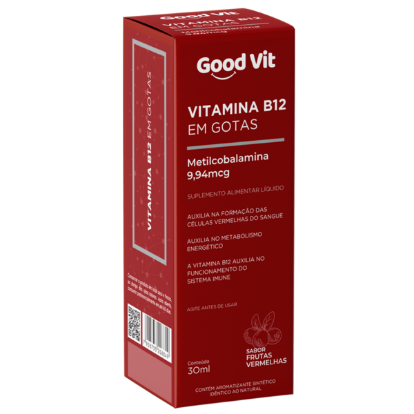 VITAMINA B12 EM GOTAS METILCOBALAMINA 9,94mcg GOOD VIT 30ML
